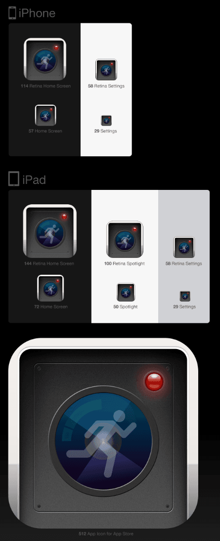 QFive app icon sheet
